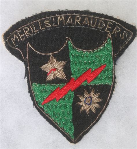 ORIGINAL WW2 US ARMY MERILL'S MARAUDERS BULLION WITH UNIT PATCH BADGE ...