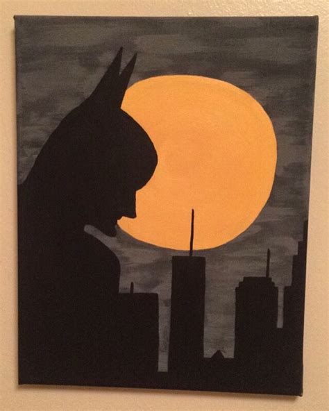 Batman silhouette Canvas Painting | Batman, Aquarela