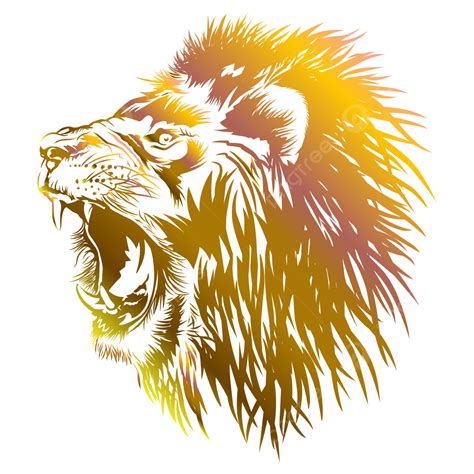 Lion Head Roars, Lion Head, Roaring, Wild PNG and Vector with ...