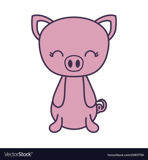 Cute piggy animal isolated icon Royalty Free Vector Image