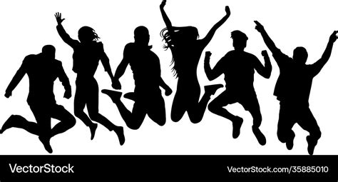 Jumping friends youth background people jump Vector Image