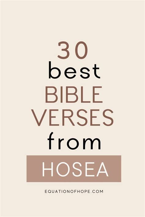 30 Best Bible Verses From Hosea - EQUATIONOFHOPE