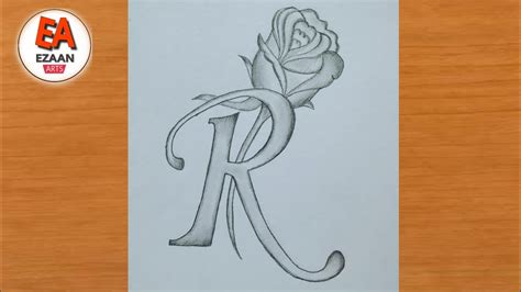 How to draw Letter R with flower || step by step || Very easy - YouTube