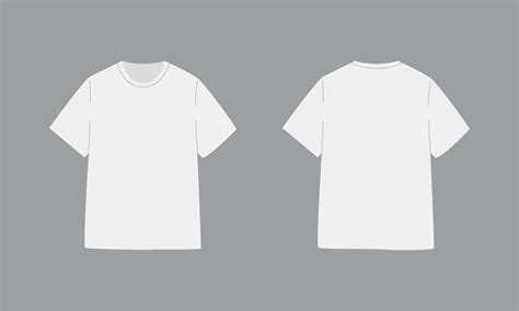 White t-shirt with short sleeve. Basic mockup in front and back view ...