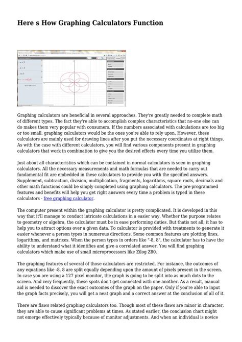 Here s How Graphing Calculators Function by ...