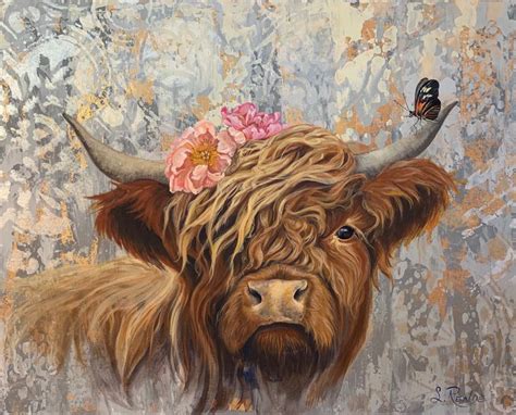 Highland Hippie Cow Painting Giclee Art Print - Etsy | Cow art print ...