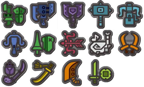 Monster Hunter: World Weapon Icon Rubber Badge Collection: 1Box (14pcs ...