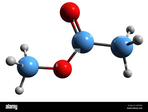 3D image of Methyl acetate skeletal formula - molecular chemical ...