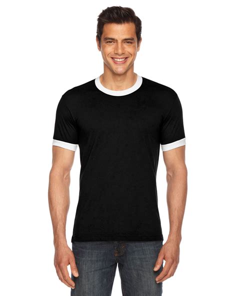 American Apparel BB410W - Unisex Poly-Cotton Short-Sleeve Ringer T ...