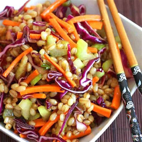 Asian Wheat Berry Salad - The Daring Gourmet