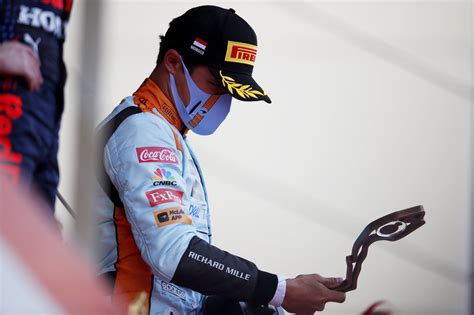 Lando Norris Admiring His Podium Trophy (McLaren Twitter) - Monaco GP ...