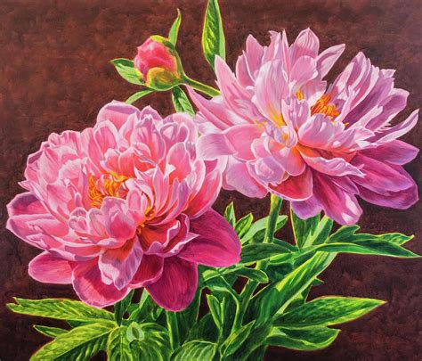 Peony Painting - Peony Duet 2 by Fiona Craig | Flower painting, Peony ...