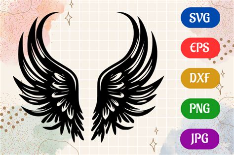 Wings | Silhouette Vector SVG EPS DXF Graphic by Creative Oasis ...