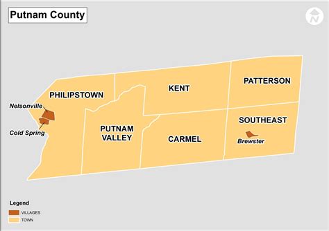 Map Of Putnam County New York - Map Of West