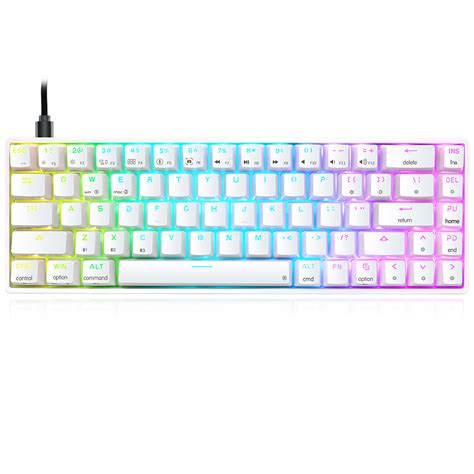 White 65 Percent Mechanical Keyboard Bluetooth For Win, Mac & Linux ...