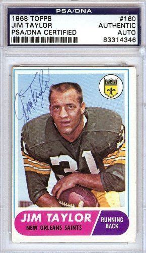 Jim Taylor Autographed/Hand Signed 1968 Topps Card PSA/DNA #83314346 by ...