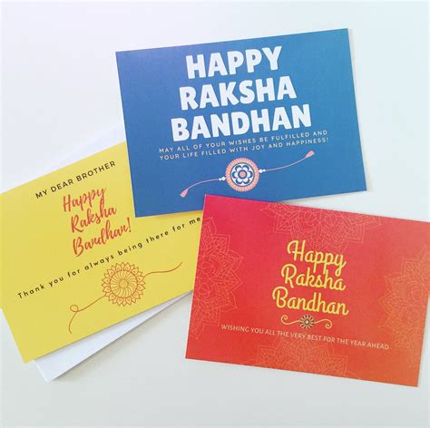 Raksha Bandhan Card Raksha Bandhan Card for Brother Gift - Etsy