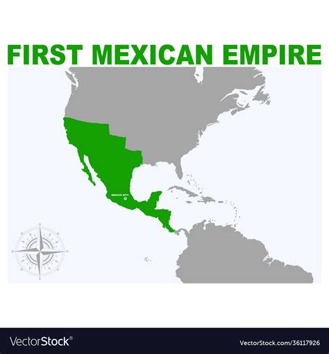 Map first mexican empire Royalty Free Vector Image