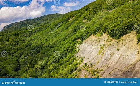 Aerial Landscape of Rocky Terrain with Trees on Background. Stock Image ...