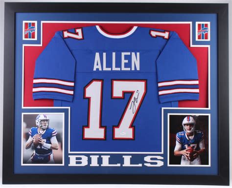 Josh Allen Signed Bills 35x43 Custom Framed Jersey (JSA COA) | Pristine ...