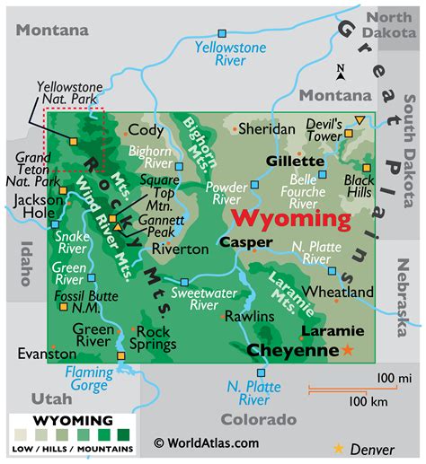 Wyoming Map / Geography of Wyoming / Map of Wyoming - Worldatlas.com