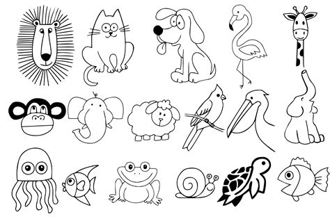 Doodle Animals By Carrtoonz | TheHungryJPEG