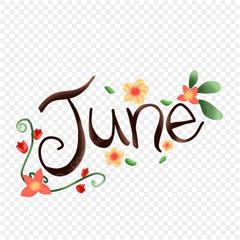 June Flowers Clipart Transparent Background, June With Beautiful ...