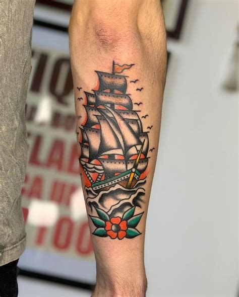 Ship Tattoo, Pirate Ship Tattoo, Viking Ship Tattoo, Traditional Ship ...