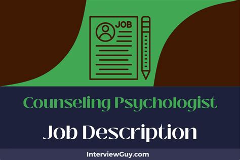 Counseling Psychologist Job Description [Updated for 2024]