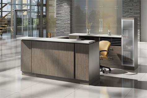 Zira Laminate Reception Desks | Modern reception desk, Reception desk ...