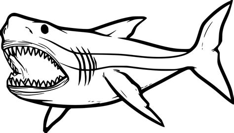 Swimming Megalodon Shark Coloring Pages - Coloring Cool