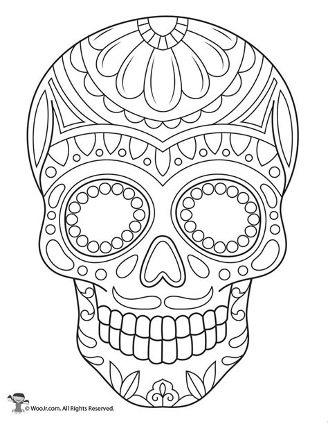 Sugar Skull Coloring Page | Woo! Jr. Kids Activities | Skull coloring ...