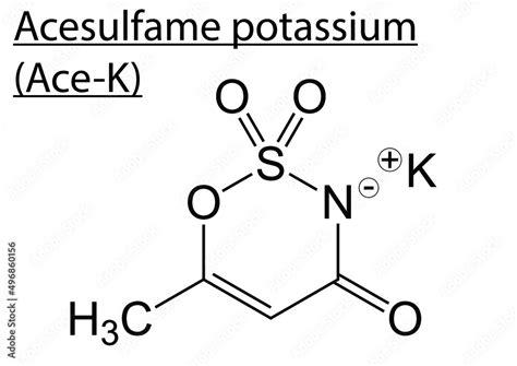 Vector of a chemical molecule structure of Acesulfame K potassium ...