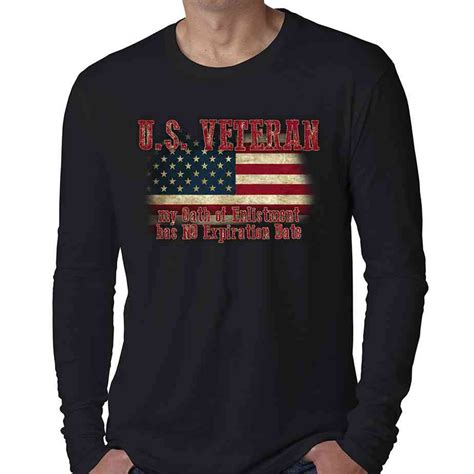 Navy Veteran Long Sleeve Shirt with Oath Of Enlistment Text