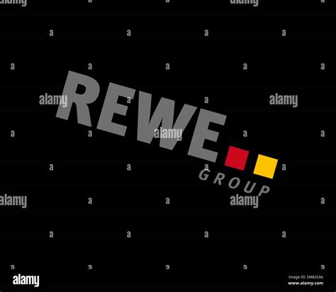 REWE Group, rotated logo, black background B Stock Photo - Alamy