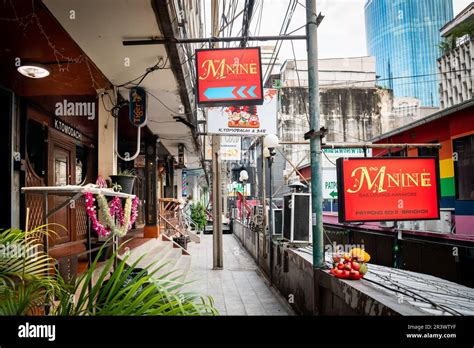 View of the upper level of small bars on Soi 2 Patpong Bangkok Thailand ...