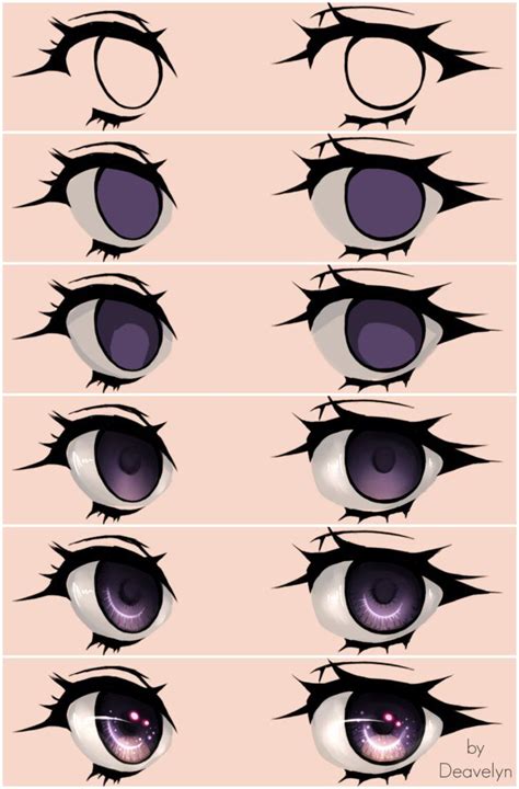 How To Draw Anime Glowy Eyes - How I draw and color Manga Eyes! by ...