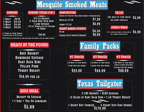 Texas Pride Barbecue Menu, Menu for Texas Pride Barbecue, East Side ...