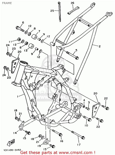 Yamaha YZ125-1 1993 (P) USA FRAME - buy original FRAME spares online