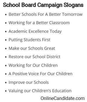 A List of Our Best School Board Campaign Slogans