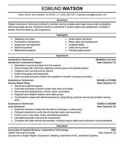 Automotive Technician Resume Examples | Automotive Resume Samples ...