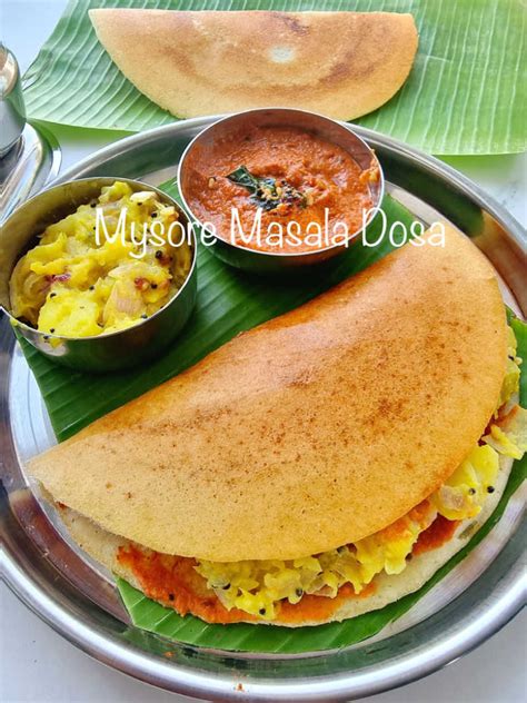 Masala Dosa Recipe with Potato Masala & Chutney Recipe for Mysore ...