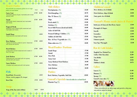 Just Eat Take Away Menu - Conrad's Kitchen