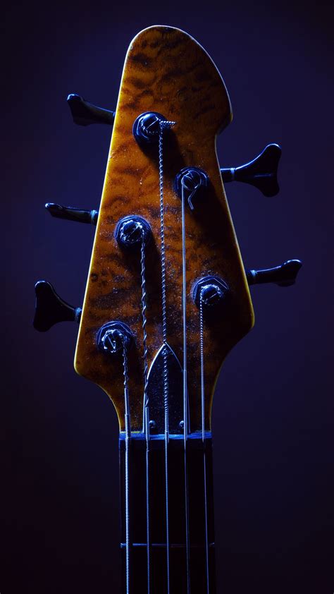 Download wallpaper 1440x2560 guitar, fretboard, strings, music, blue ...