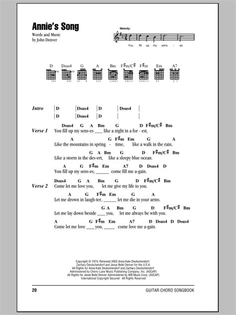 Annie's Song by John Denver - Guitar Chords/Lyrics - Guitar Instructor