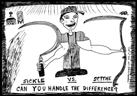 Sickle Vs. Scythe Drawing by Yasha Harari