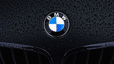 the bmw logo is shown on a black car