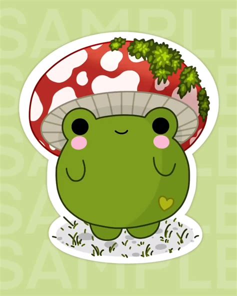 cute frog drawing with mushroom hat - beachweddingoutfitsformen