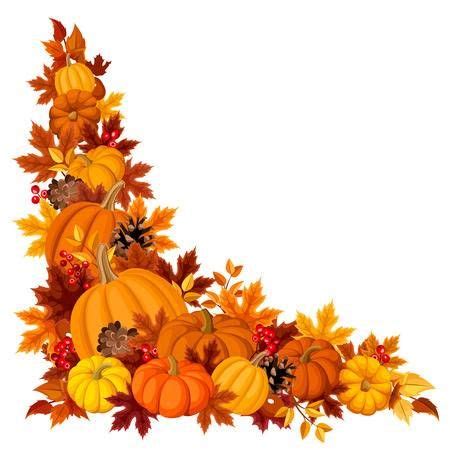 Fall Leaves And Pumpkin Clip Art