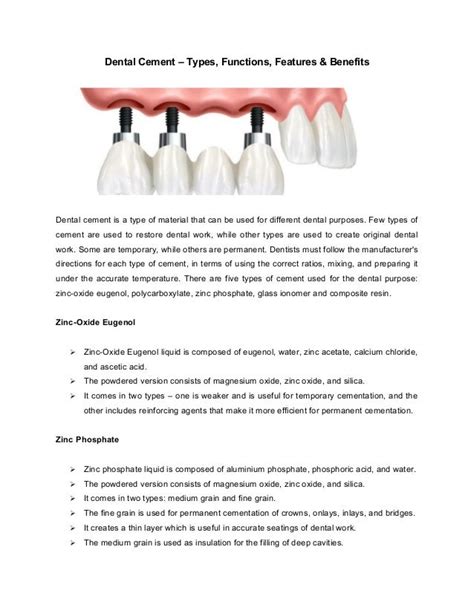 Dental Cement – Types, Functions, Features & Benefits